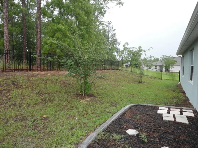 Back fenced yard