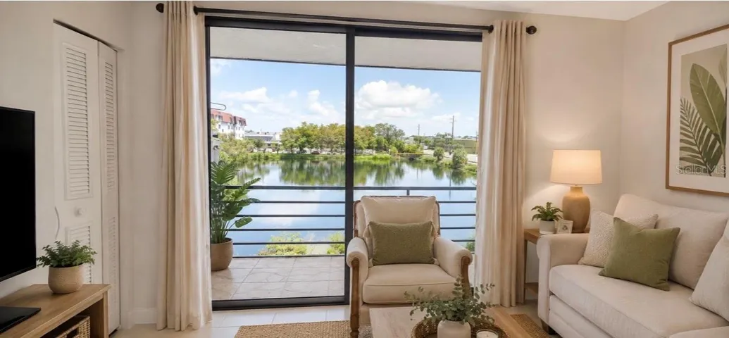 Livingroom 1 Balcony View Staged