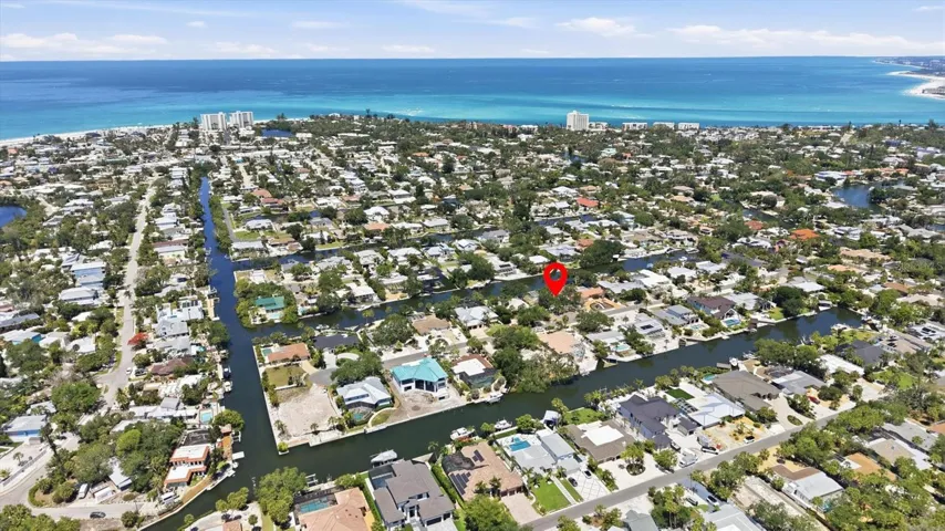 Aerial w/ 5108 Sandy Shore Avenue Marked in Red