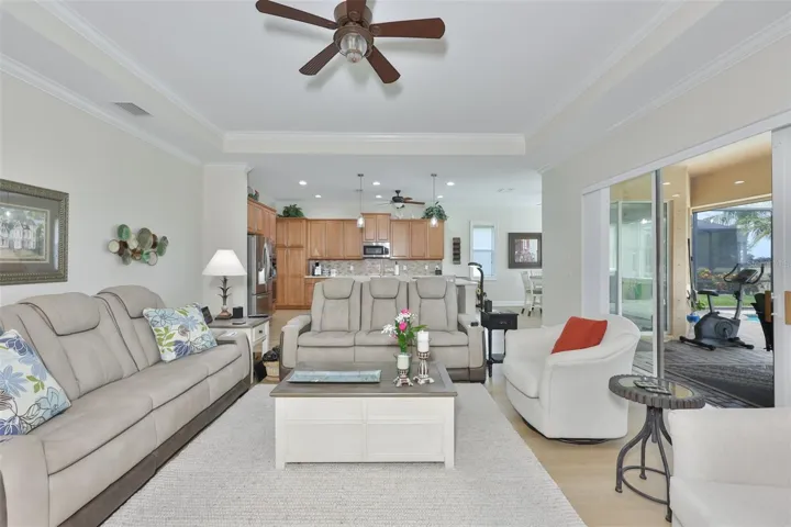 Clean, bright and modern finishes compliment every room with crown molding throughout the home
