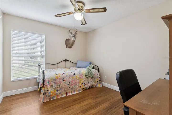 Located on the opposite side of the home for maximum privacy, are  three additional guest bedrooms. Bedroom 2 offer comfortable accommodations for family or visitors; or can serve as a dedicated home office.