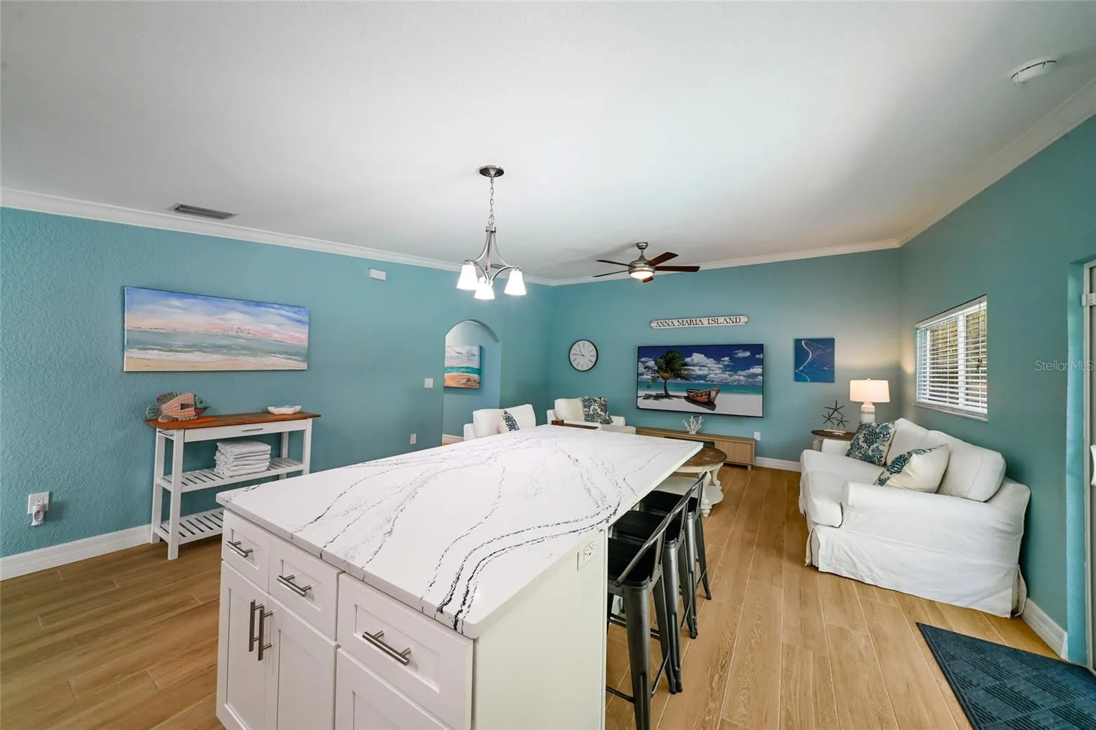 Kitchen is open to the living room