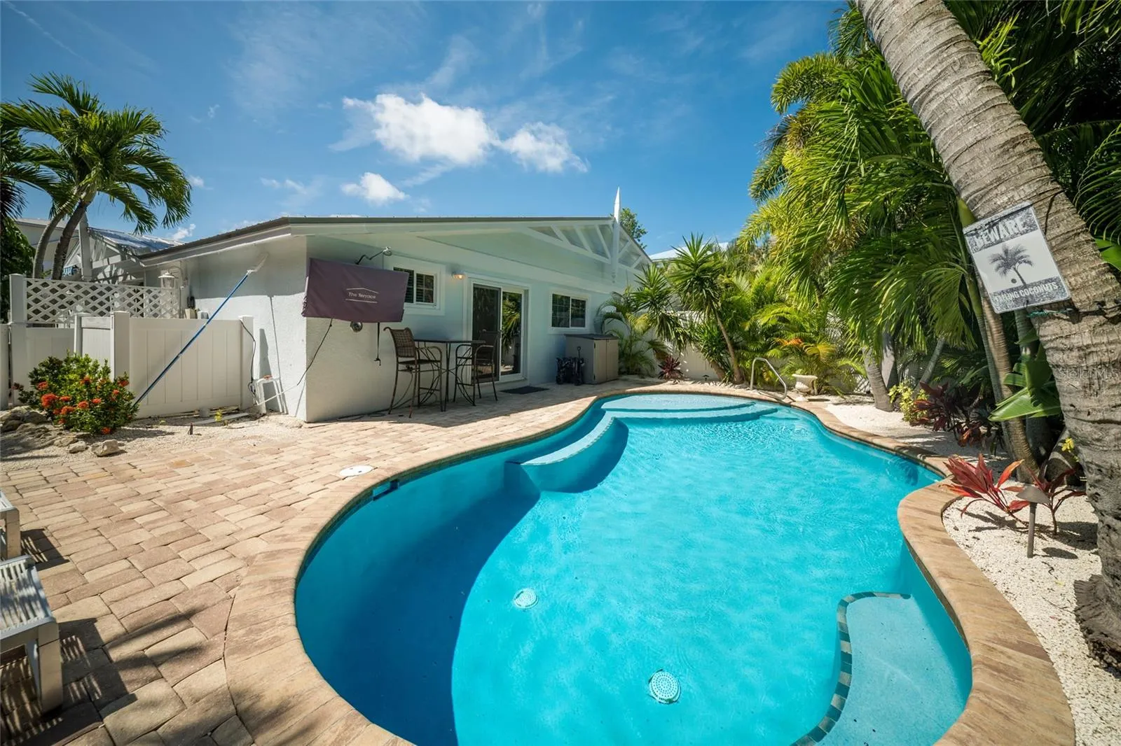 Paved pool area