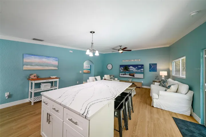 Kitchen is open to the living room