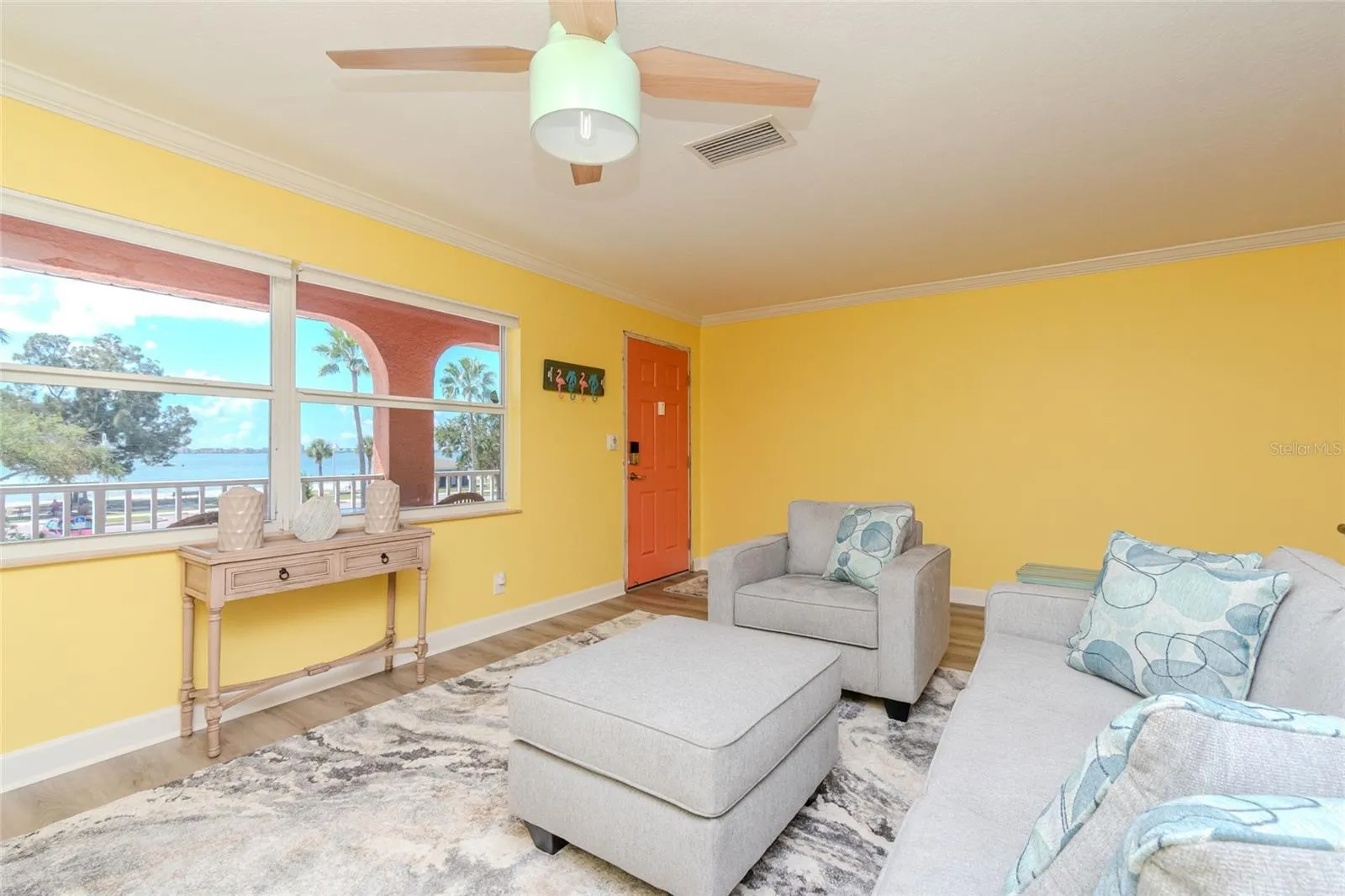 LIVING ROOM WITH VIEW OF WATERFRONT & PARK