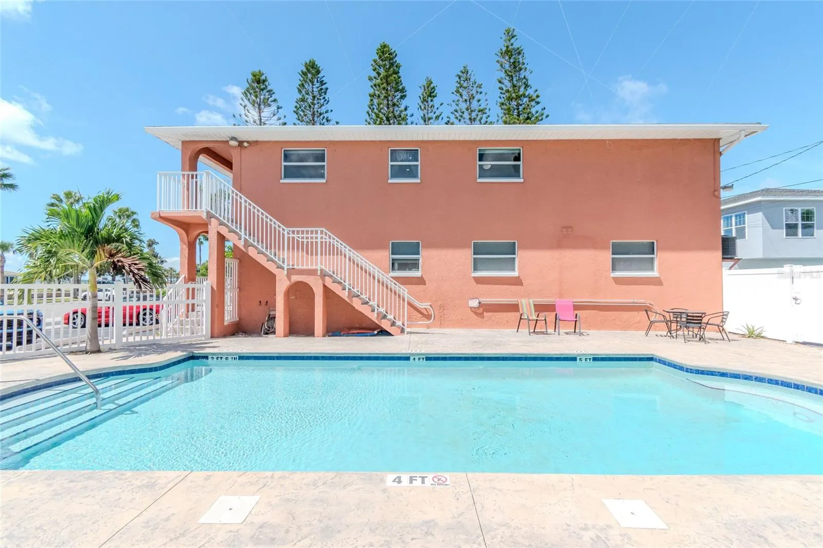 POOL AREA FACING THE 5605 BLDG.