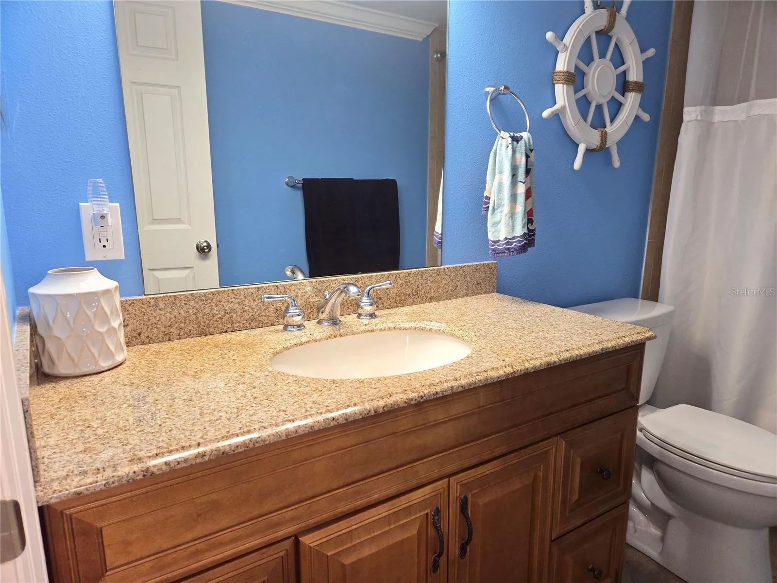 LOTS OF COUNTER SPACE ON THE VANITY