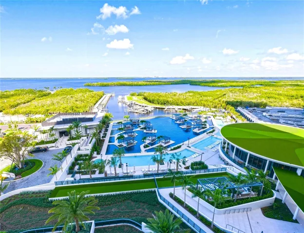 This is the unit view of pools, marina, cabanas