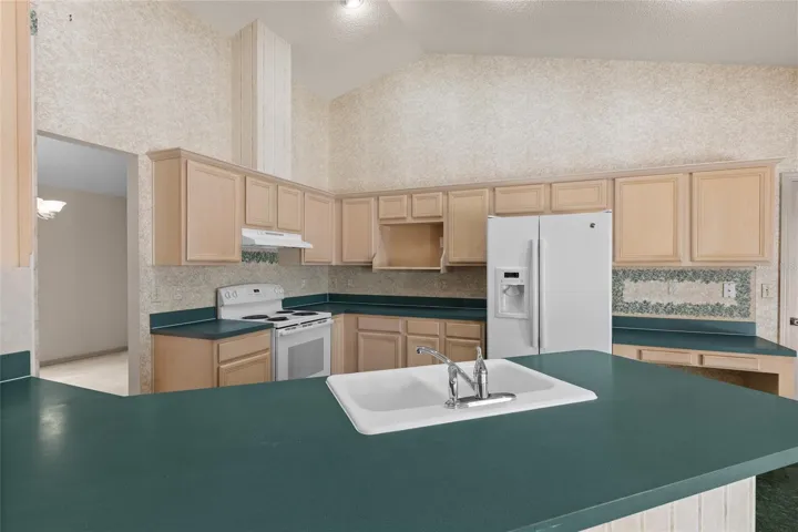 Sink and dishwasher are in the peninsula