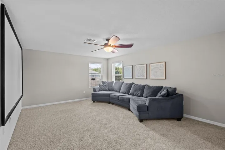 Oversized upstairs loft provides an impressive second living area