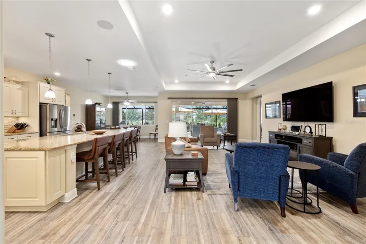 Spacious Living Area with Tray Ceiling