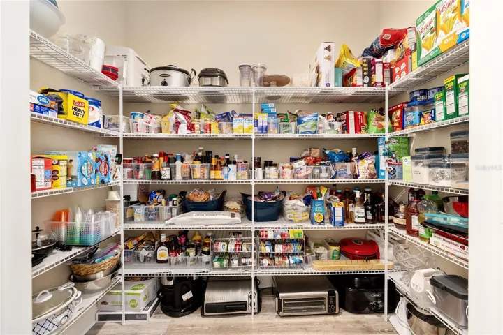 Expanded pantry, larger than standard Aberdeen models, for added storage and convenience