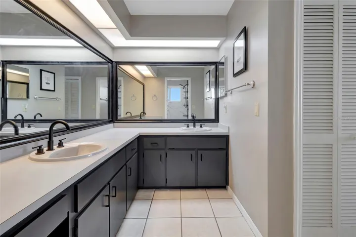 Primary Bathroom with Dual Sinks and New Fixtures