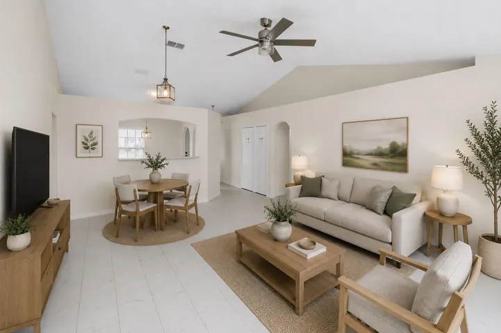 Living Room/Dinning Virtually staged