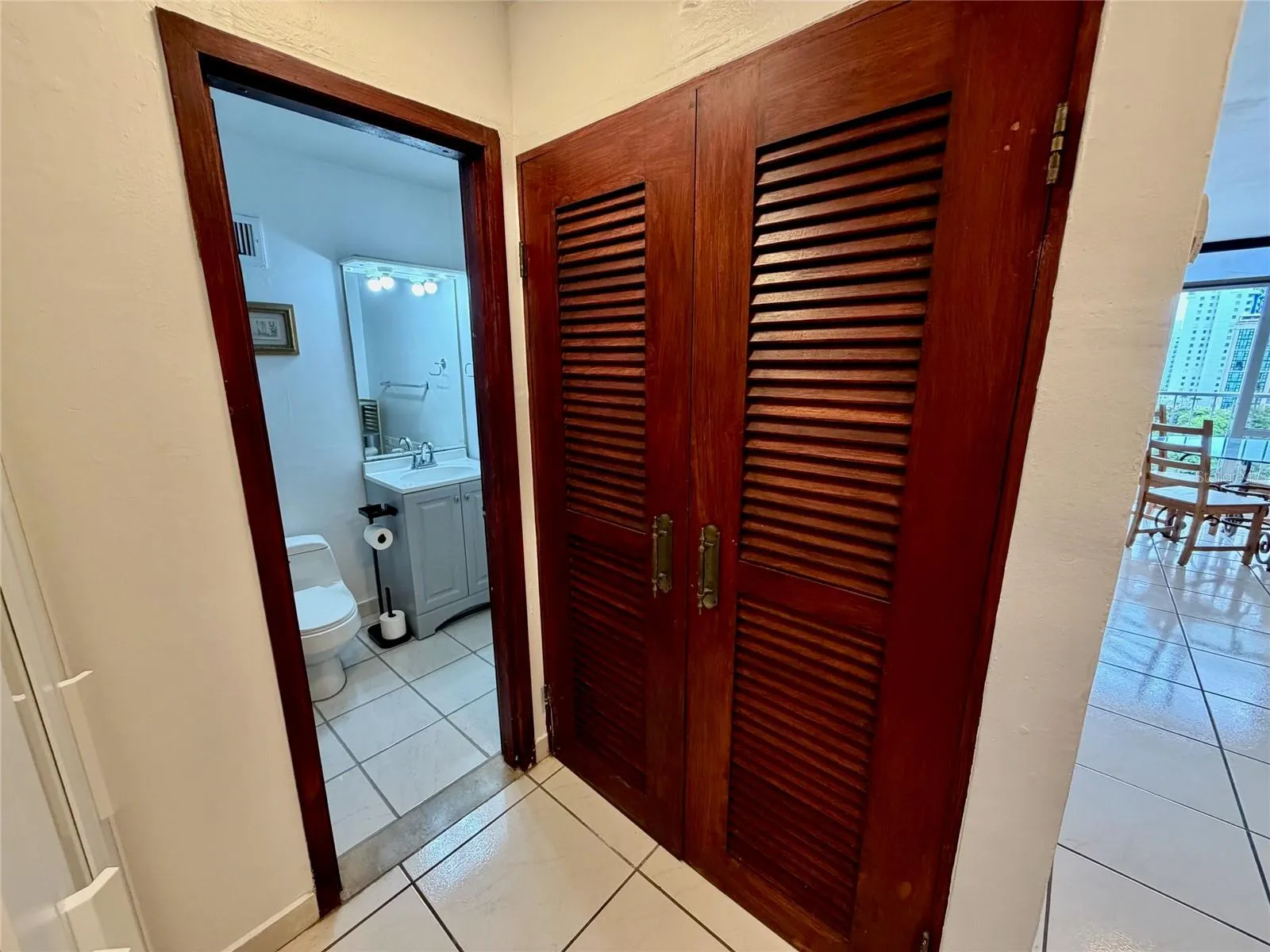 hallway and bathroom