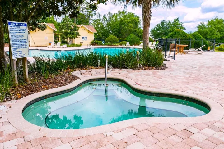 Residents enjoy access to the community spa.