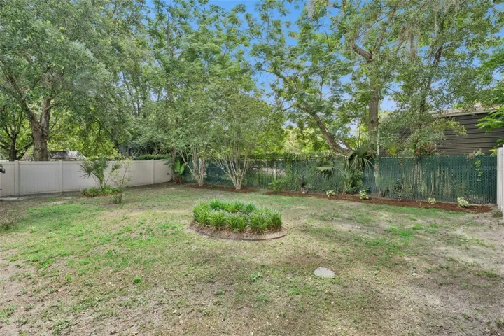 Private fenced back yard