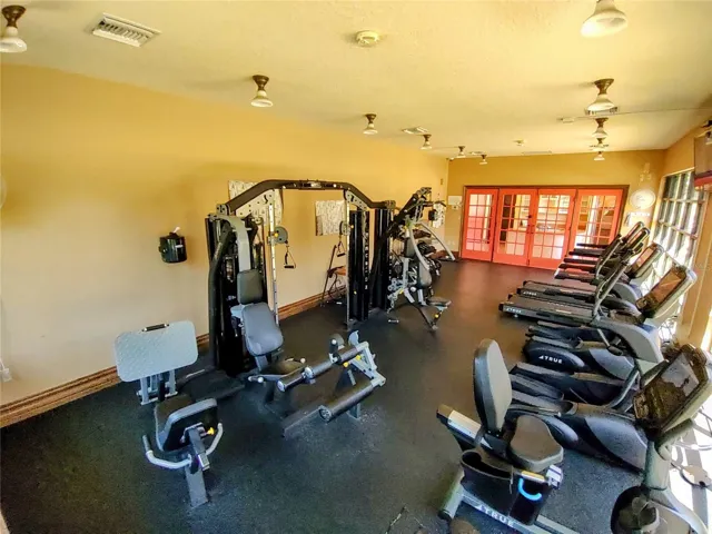 Community fitness center adds convenience without needing a separate gym membership.