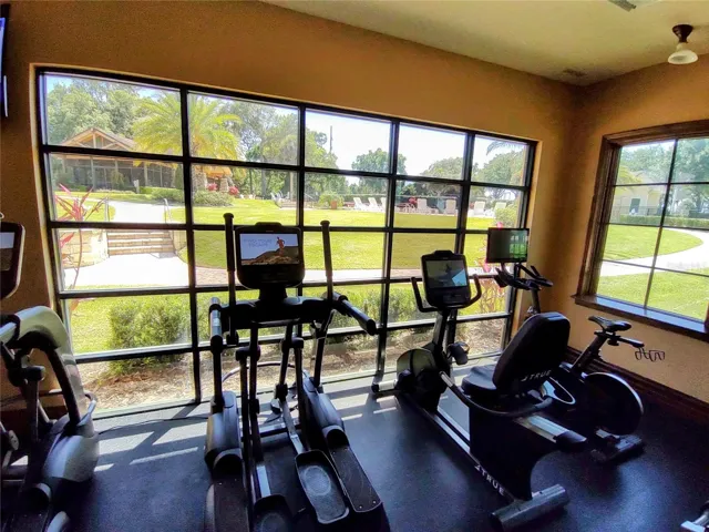 Community fitness center adds convenience without needing a separate gym membership.