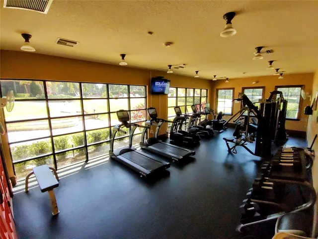 Community fitness center adds convenience without needing a separate gym membership.