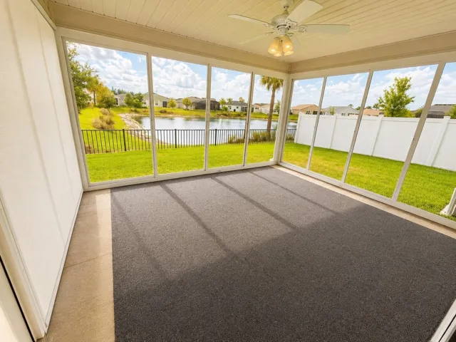 Enclosed back porch. It does have a ac splitter