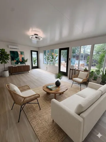 Virtually staged, family room