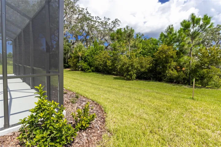 Private back yard with greenbelt/woods in rear