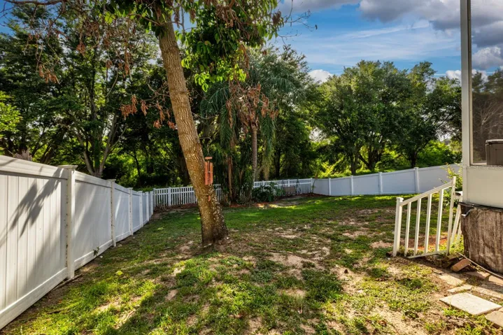 Fenced backyard