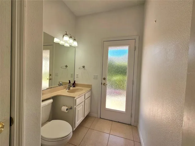 Bathroom off of kitchen