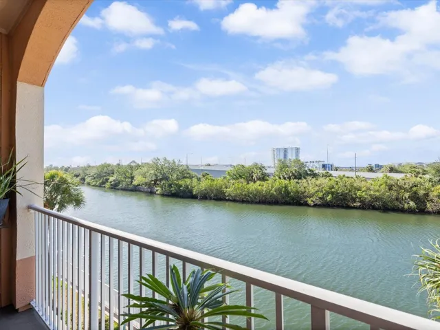 View from Balcony facing South- dolphins and manatee play in the Bay waters.