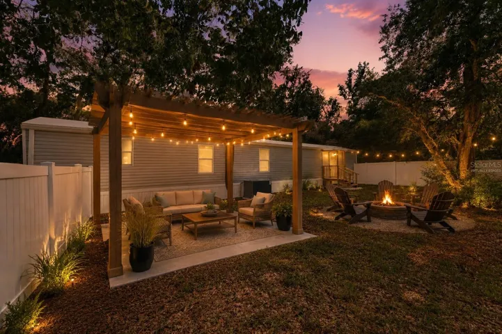 Virtually staged backyard.