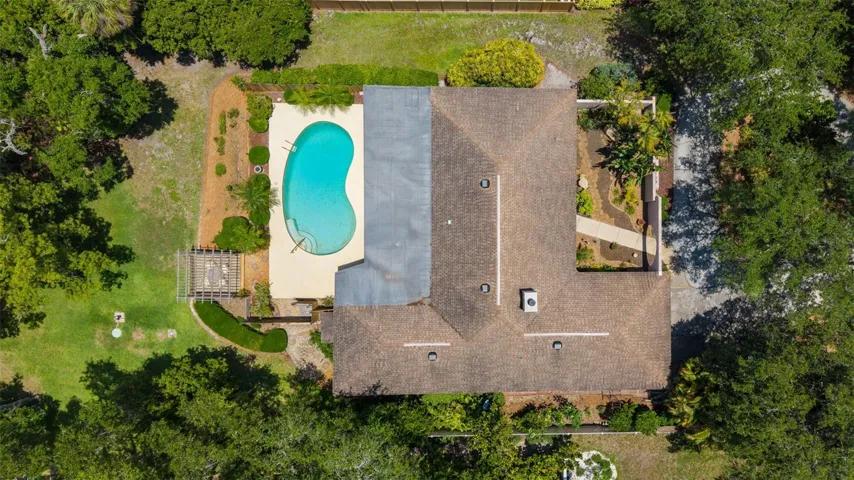 Overhead View of Pool and Backard