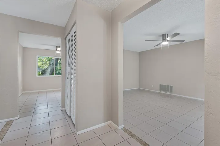 Foyer leading into living room