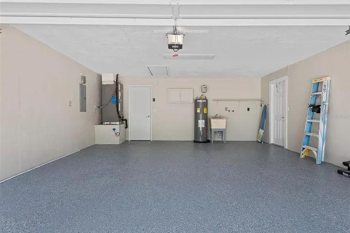 Garage with epoxy floor