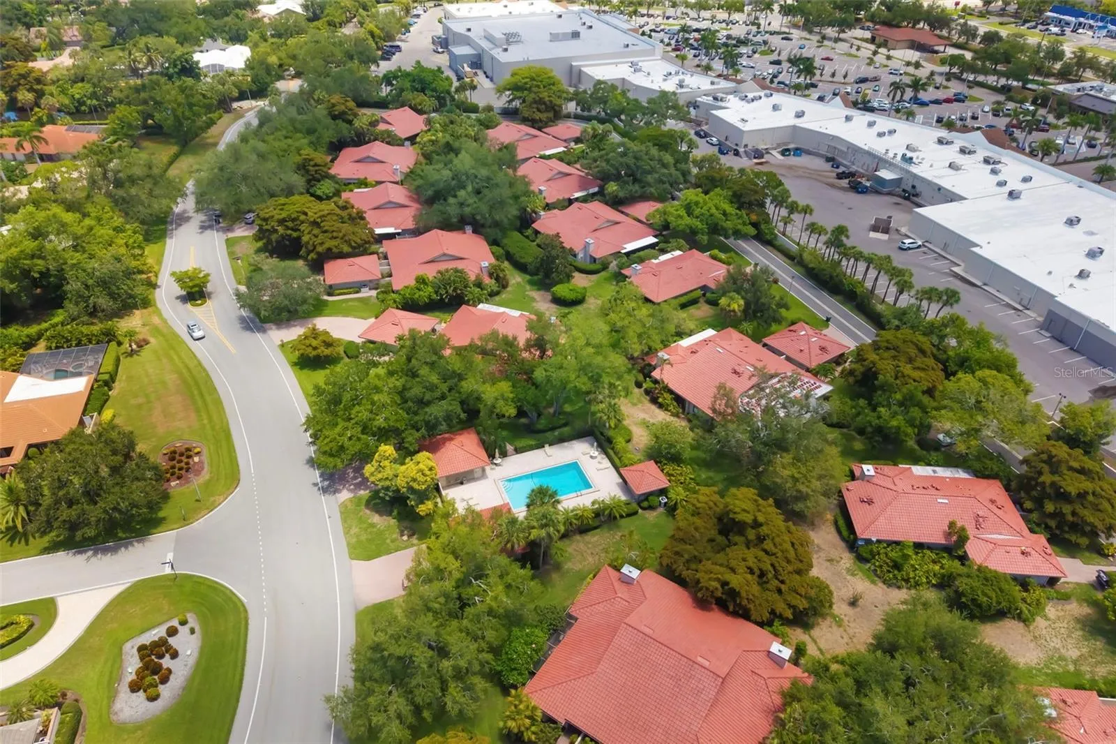 Aerial view of community pool