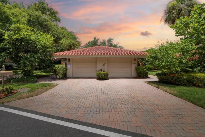 Front of residence with garage