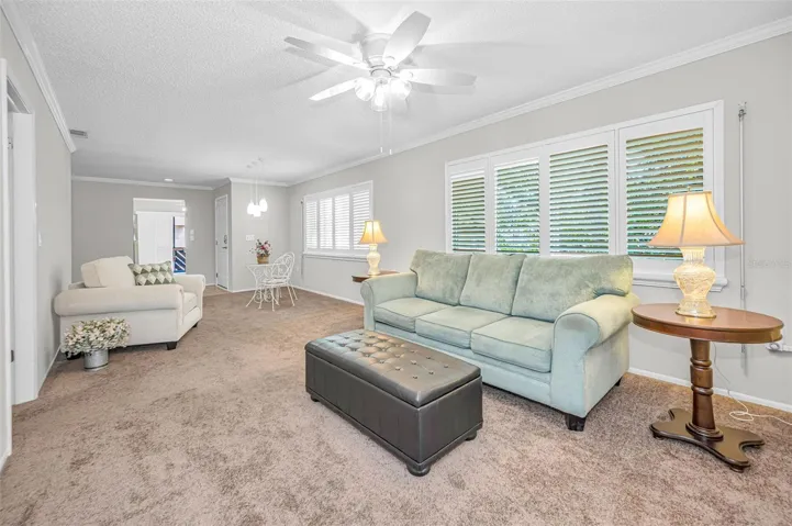 Living Room with Plantation Shutters