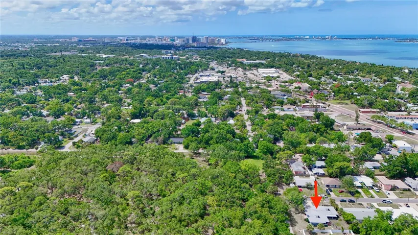 Aerial Towards Downtown Sarasota