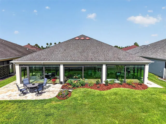 Aerial Rear Elevation with Paver Patio