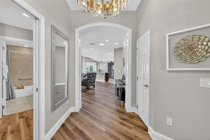Foyer with Private Pocket Door Entry to Guest Wing