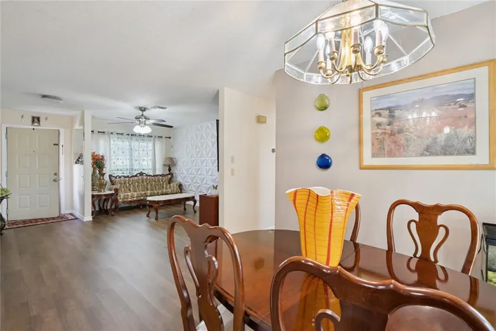 Dining over -looking TV room