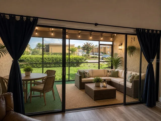 Virtually Staged Covered/Screened Patio