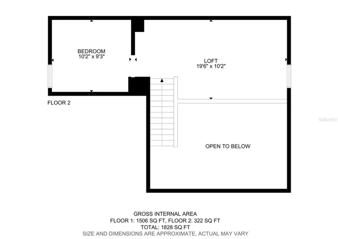 Second story loft with bedroom