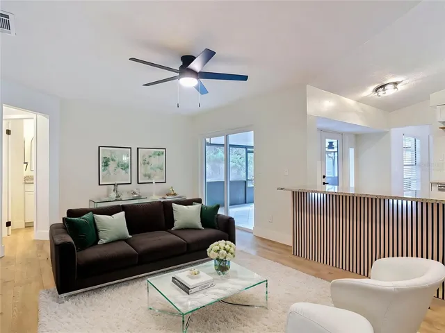 Virtually Staged Family Room off the Kitchen (open concept).