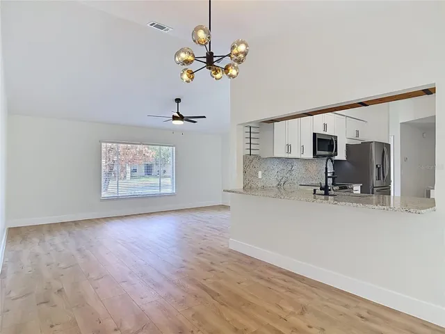 View from Dining area into Living Room.