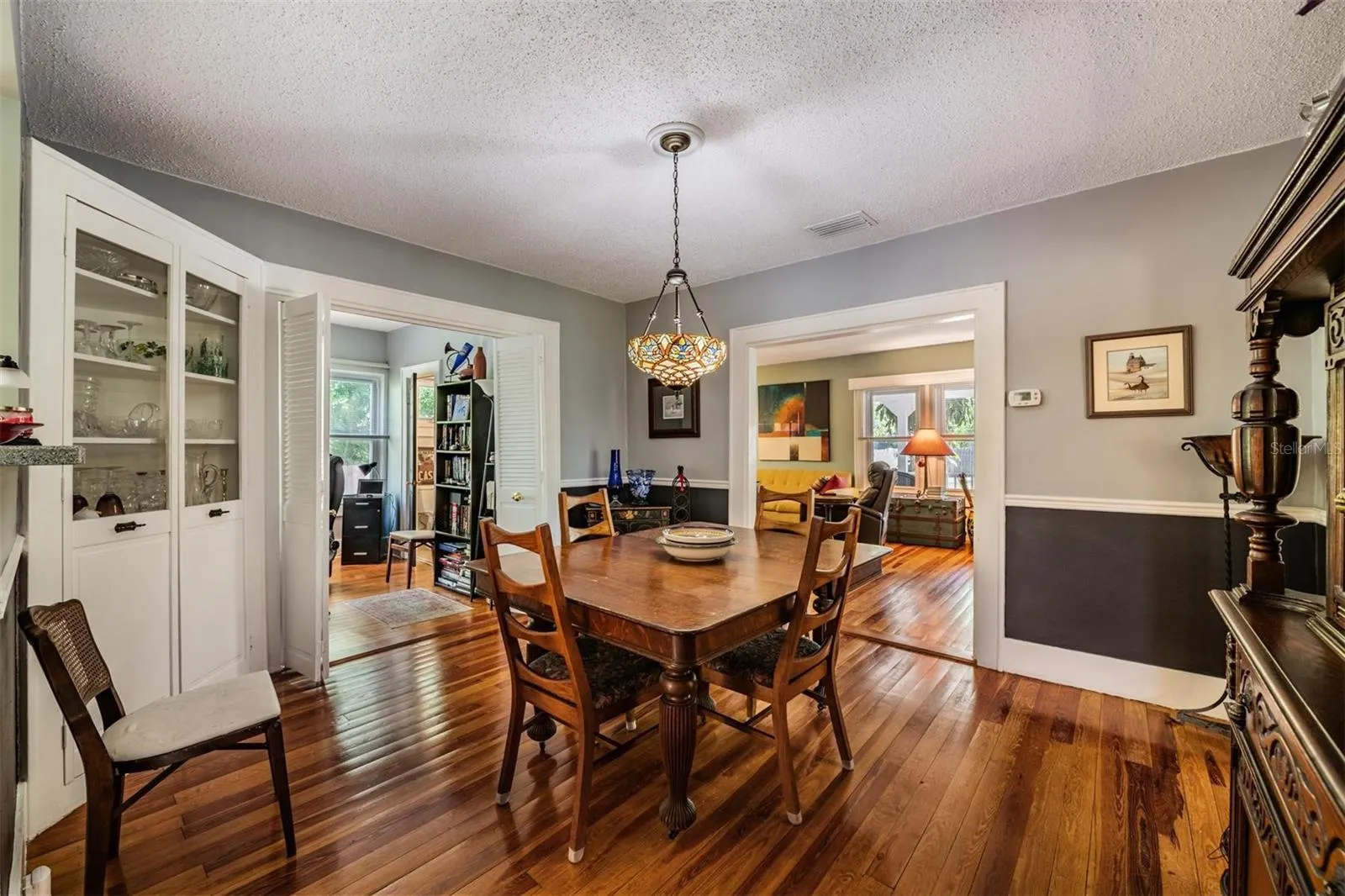 Dining room with built in china cabinet