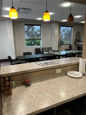 Bar in kitchen to party room.