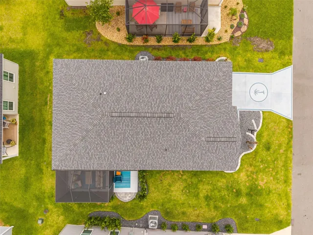 Directly above home looking down