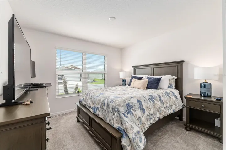 Guest bedroom located at front of home