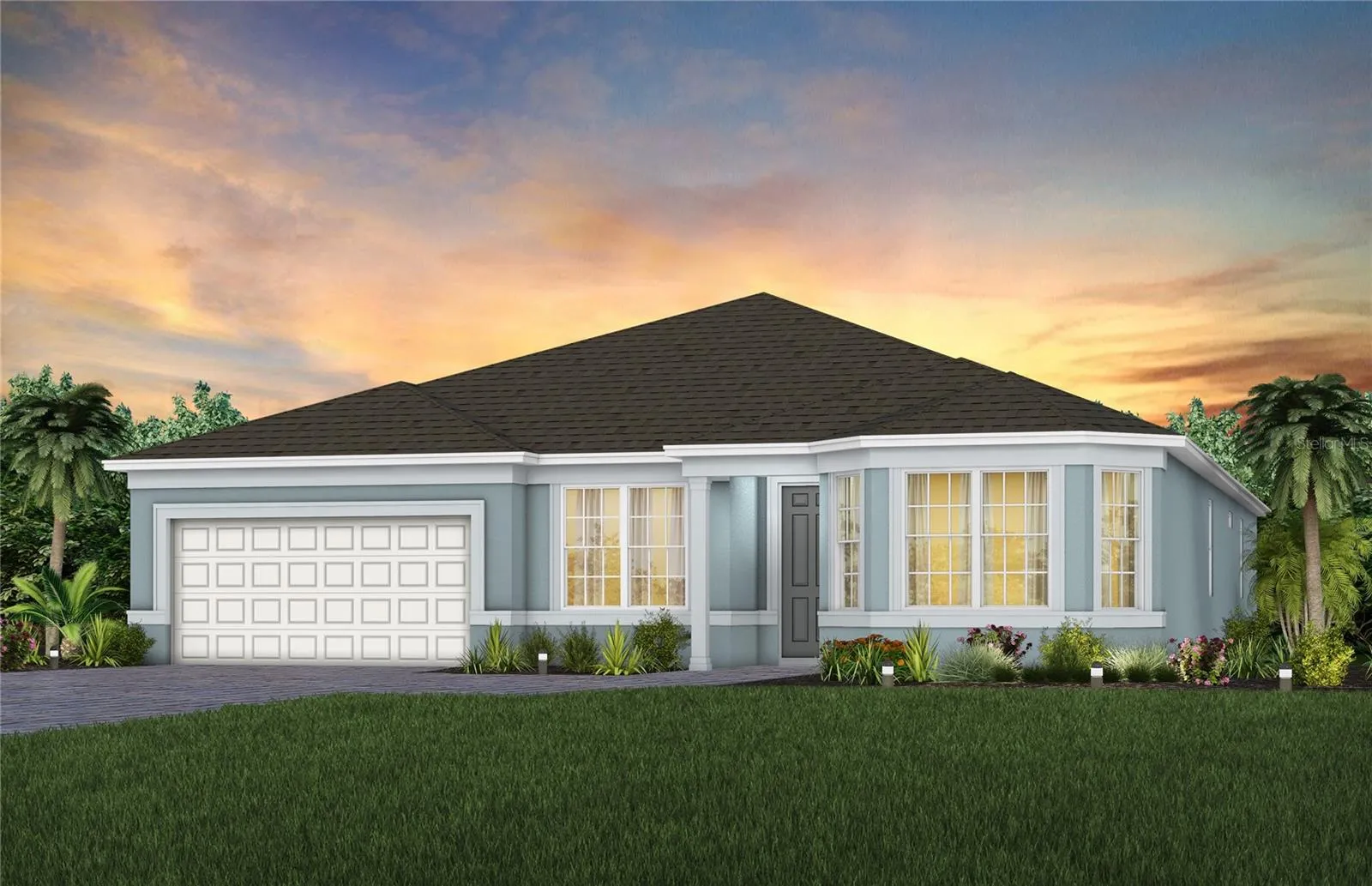 Exterior Design. Artistic rendering for this new construction home. Pictures are for illustrative purposes only. Elevations, colors and options may vary.